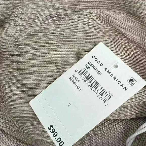 NWT Good American ribbed stretch cream polo size medium 2 - Picture 7 of 7